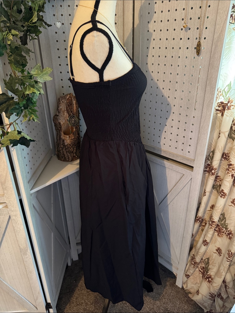 Quince Organic Cotton Smocked Maxi Dress – Black – Size XS - Picture 7 of 9